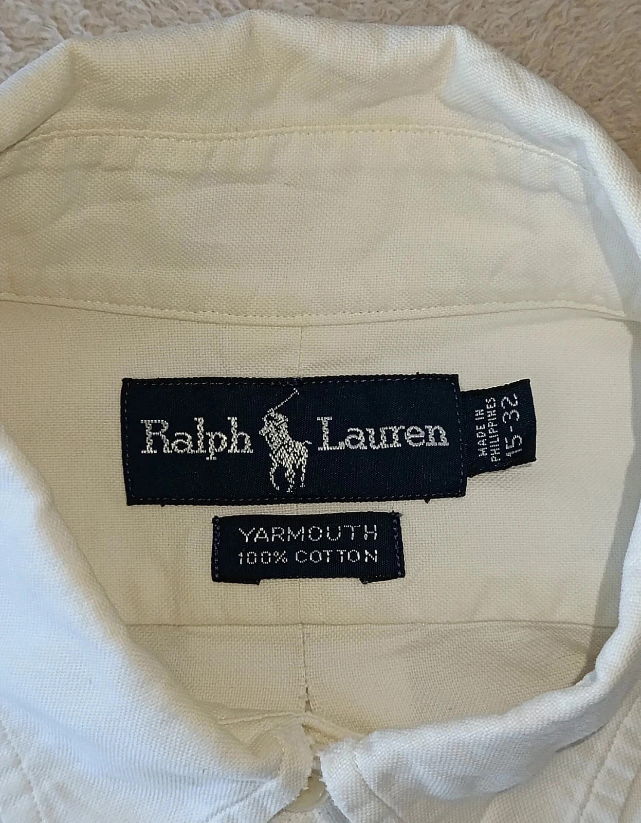 Camisa Ralph Lauren Vintage Yarmouth branco-acinzentado mangas curtas Tamanho 15/32 – photo 12